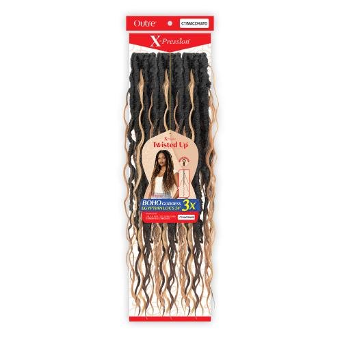 Outre X‑Pression Synthetic Crochet Hair – 3X Boho Goddess Egyptian Locs 22″ - Image 2