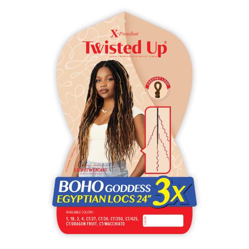 Outre X‑Pression Synthetic Crochet Hair – 3X Boho Goddess Egyptian Locs 22″ - Image 3
