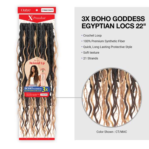 Outre X‑Pression Synthetic Crochet Hair – 3X Boho Goddess Egyptian Locs 22″ - Image 4