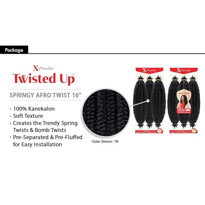 Outre X-Pression Twisted Up 3X Springy Afro Twist - 16" - Image 5