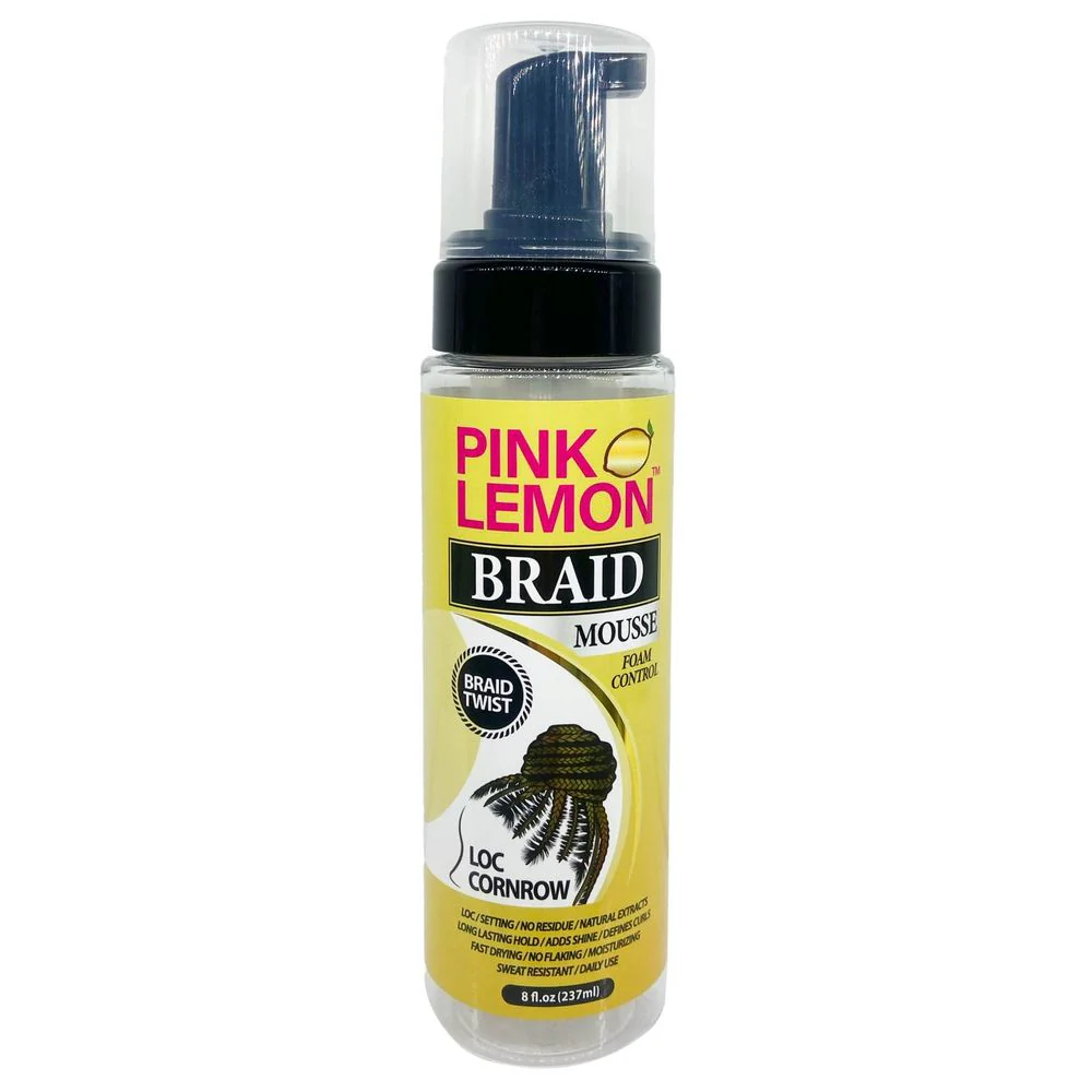 Pink Lemon Braid Mousse – Hold & Frizz Control - Image 4