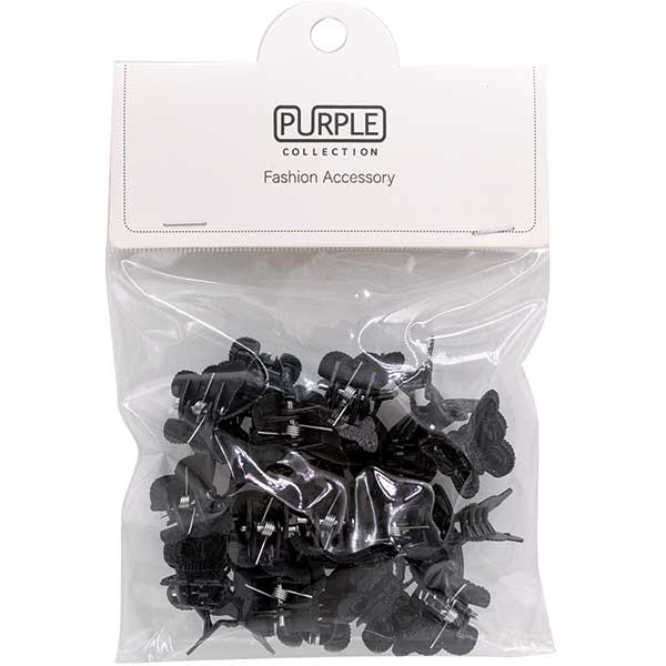 Purple Collection Butterfly Clip Small - Black