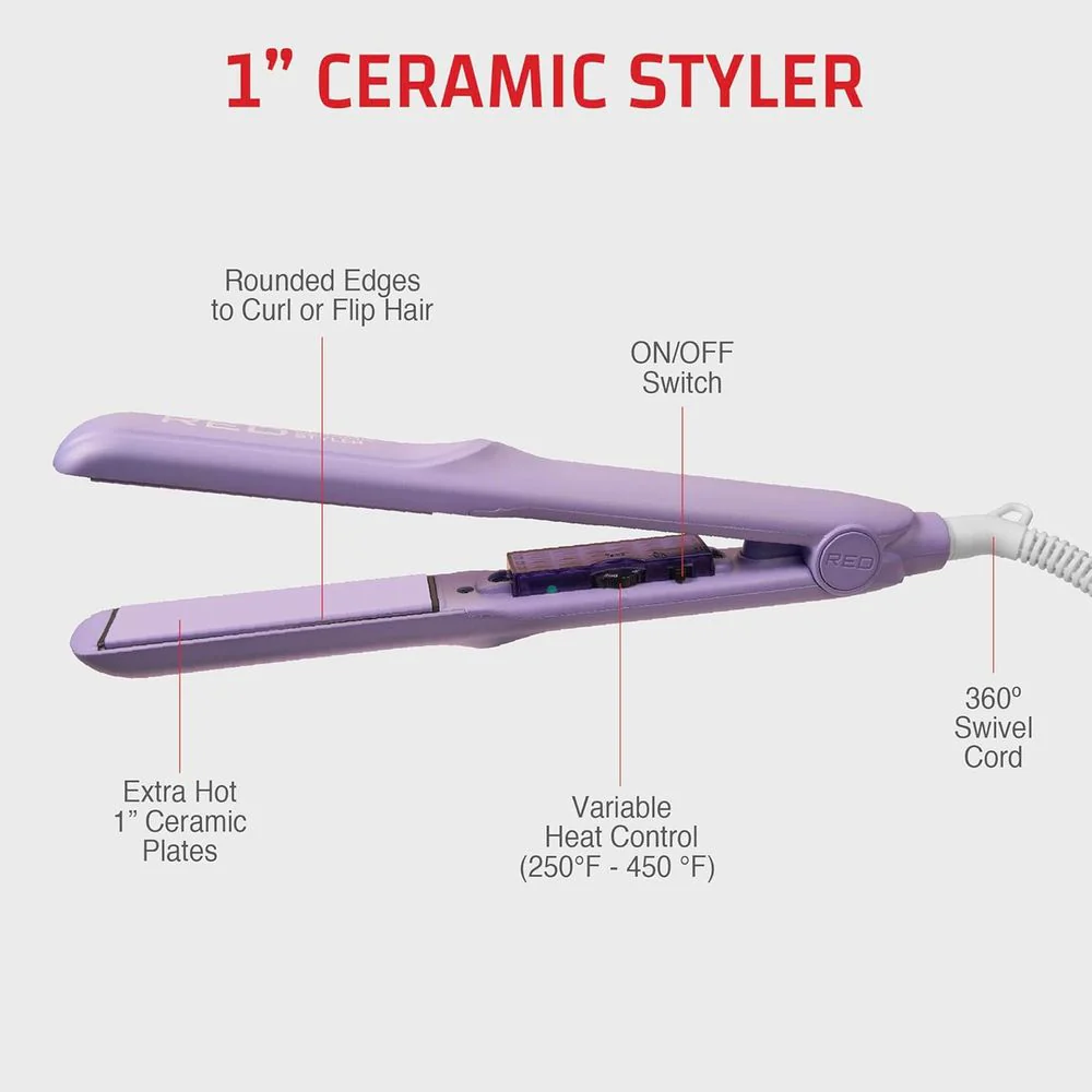 RED 1" Color Flat Iron β Hair Straightener - Image 7