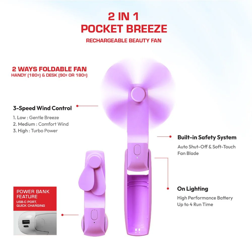 Red 2-in-1 Pocket Breezer - Image 5