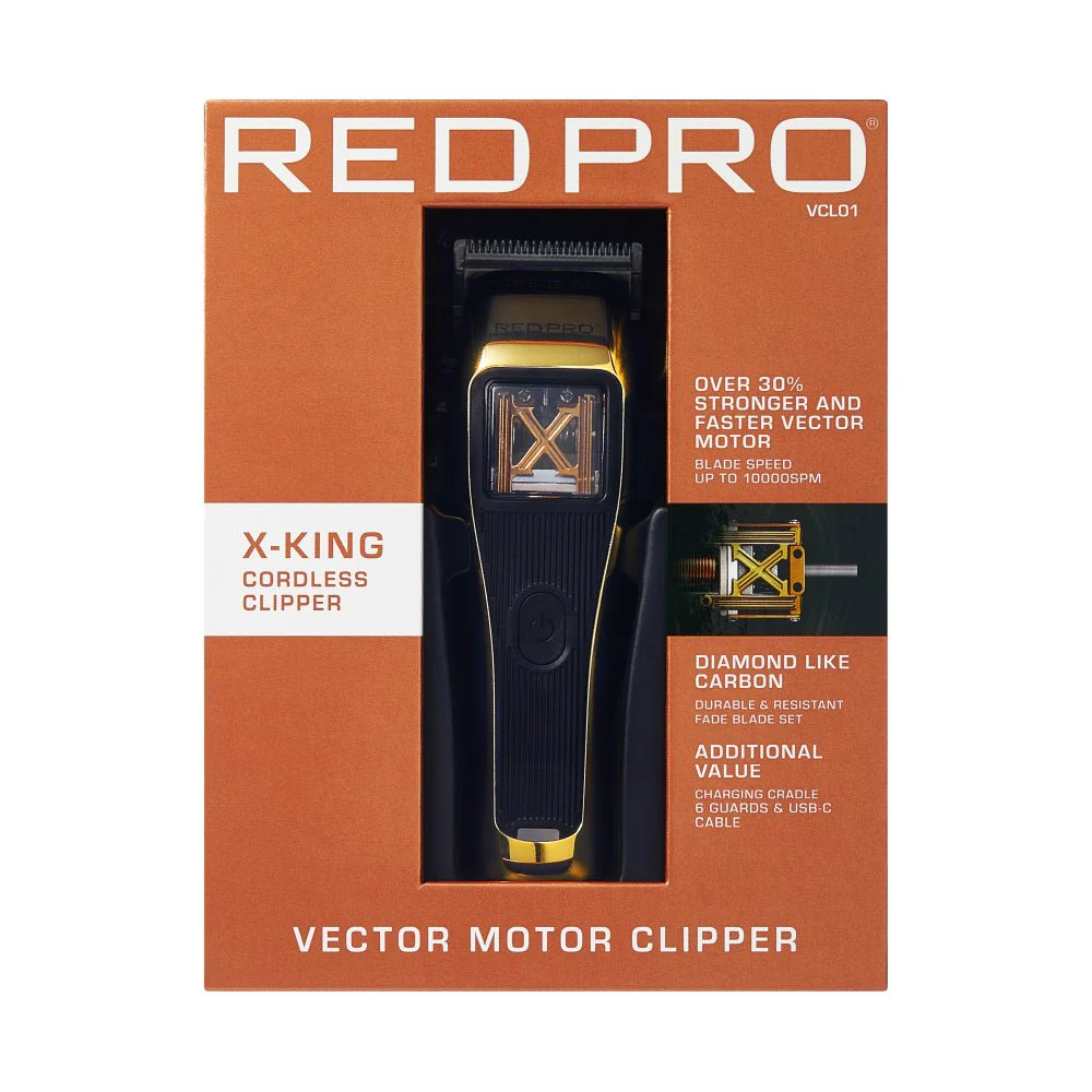 RED PRO Vector Cordless Hair Clipper β Gold & Black - Image 5