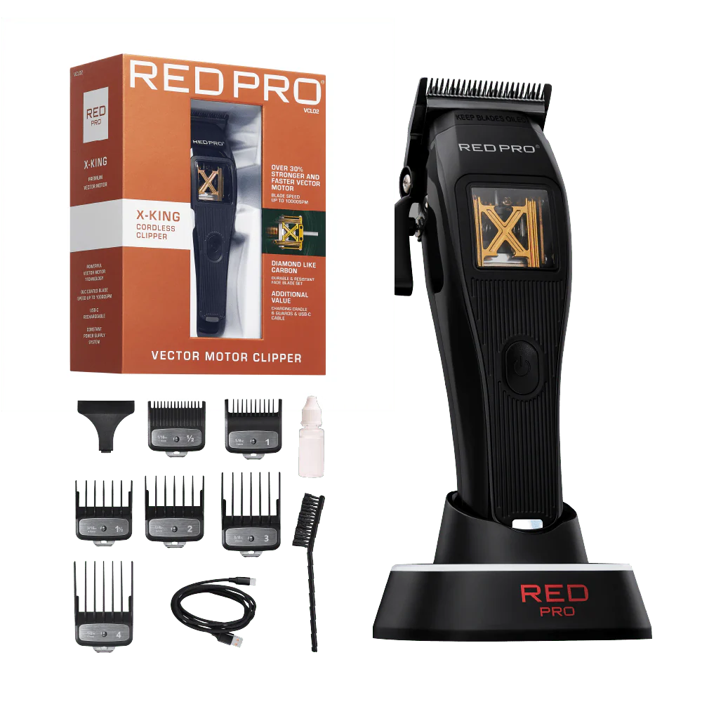 RED PRO Vector Cordless Hair Clipper β Gold & Black - Image 6