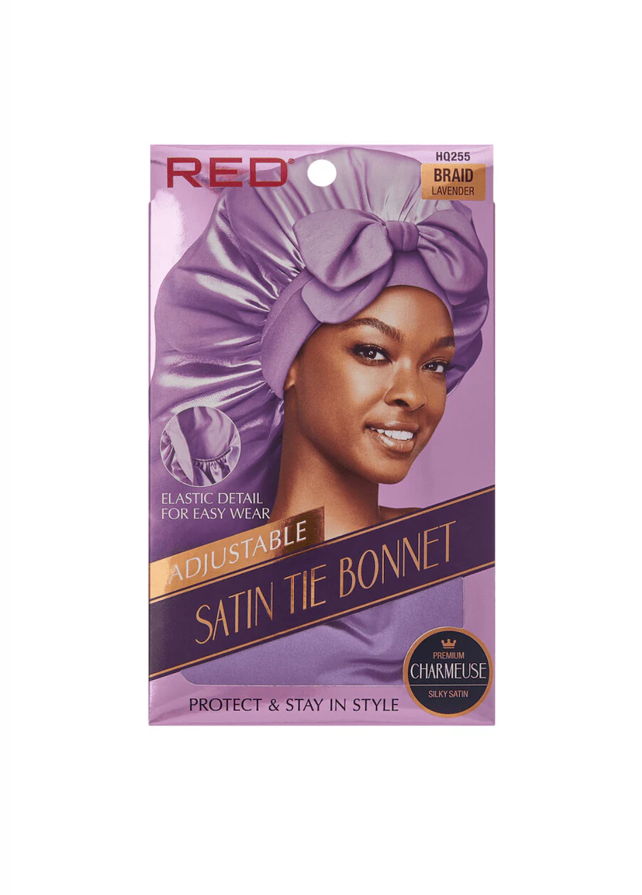 Red Adjustable Satin Tie Bonnet - Image 6