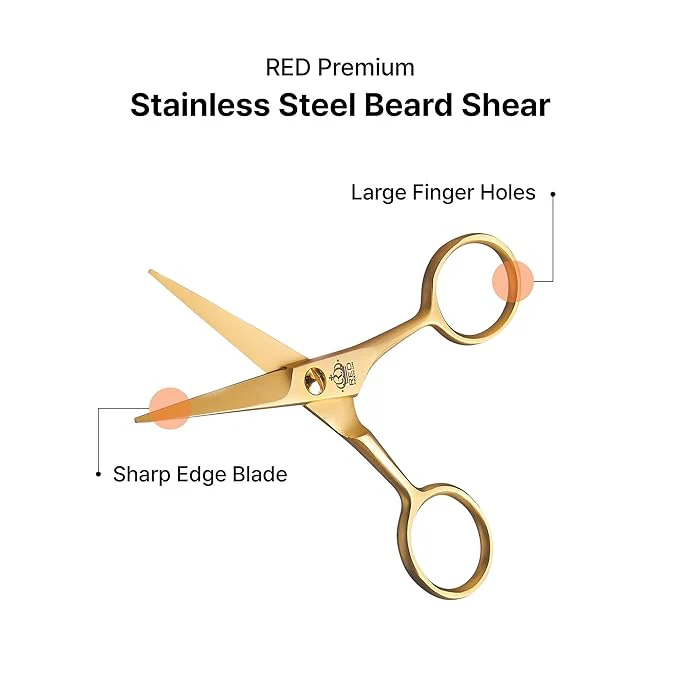 Red Premium Beard Shear β Gold - Image 2