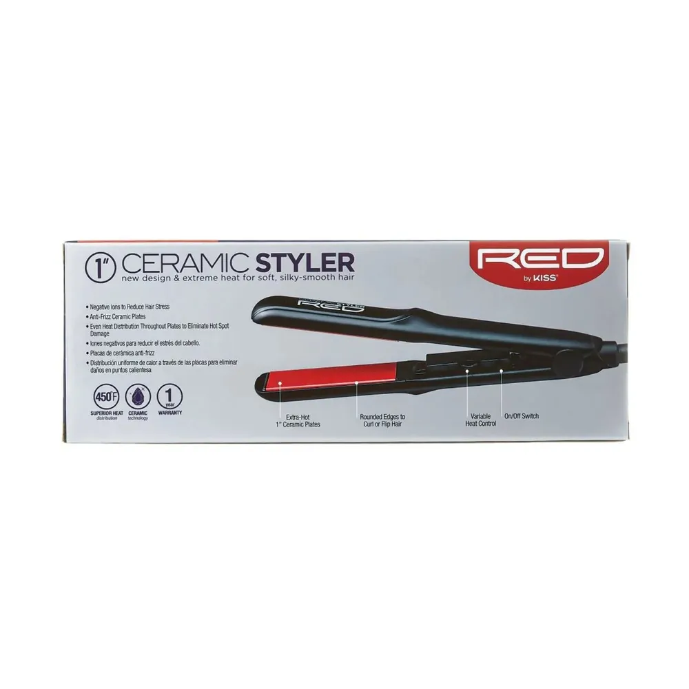 Red by Kiss 1" Ceramic Styler Flat Iron - Image 4