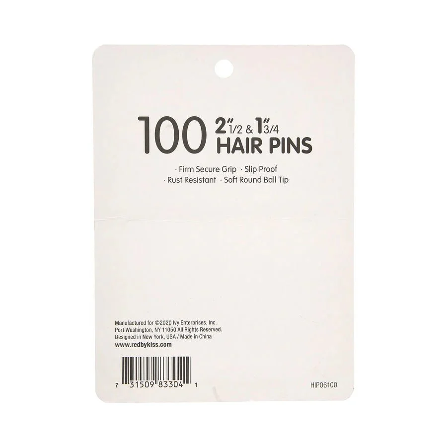 Red by Kiss 100 Pcs Hair Pins – 1¾" & 2½" - Image 3