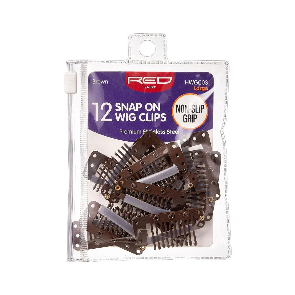 Red by Kiss 12 Pcs Snap-On Wig Clips β Large