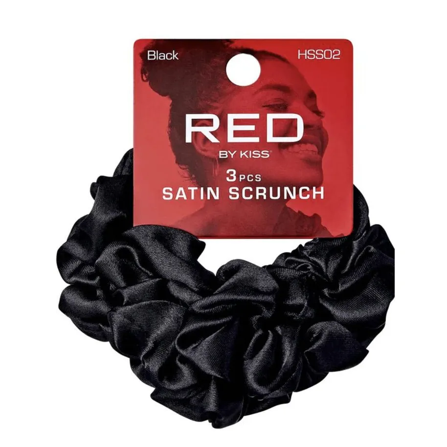 Red by Kiss 3 Pcs Satin Scrunchies - Image 2