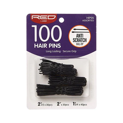 Red by Kiss 100 Pcs Hair Pins – 1¾", 2", & 2½"