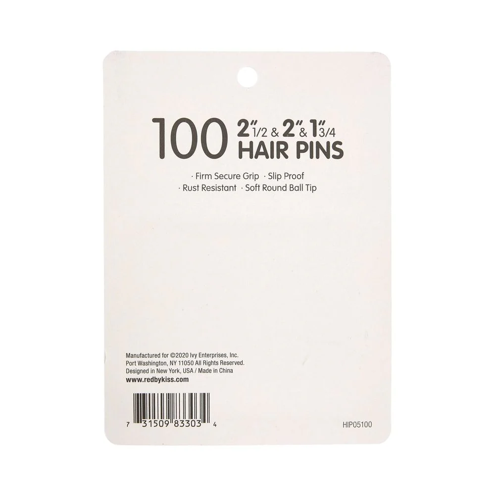 Red by Kiss 100 Pcs Hair Pins – 1¾", 2", & 2½" - Image 3