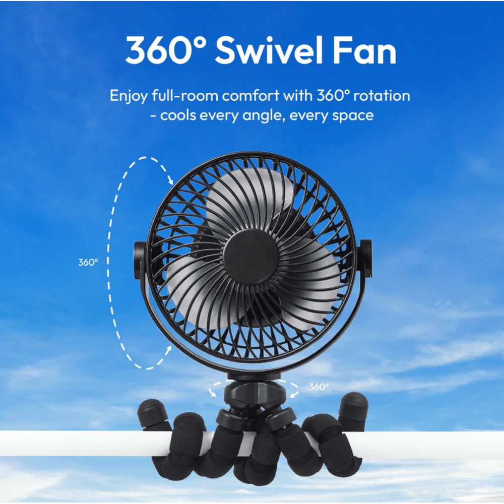 Red 3 Flexi Legs Rechargeable Beauty Fan - Image 2