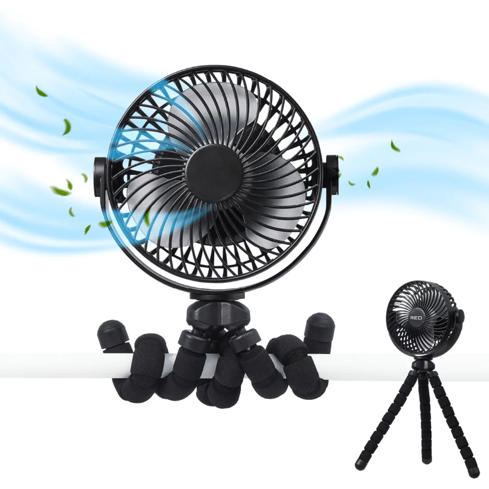 Red 3 Flexi Legs Rechargeable Beauty Fan - Image 4