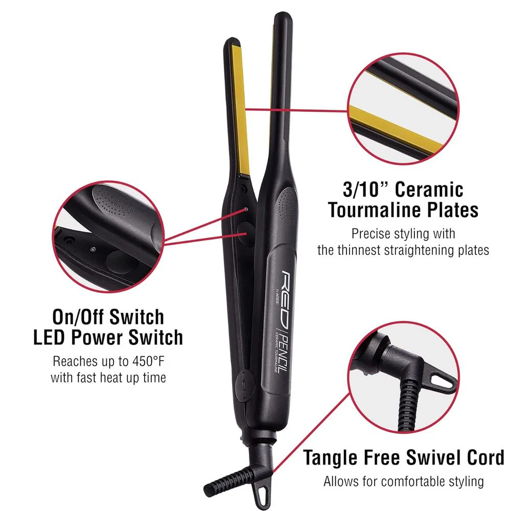 Red 3/10" Flat Iron – Sleek Styling - Image 3