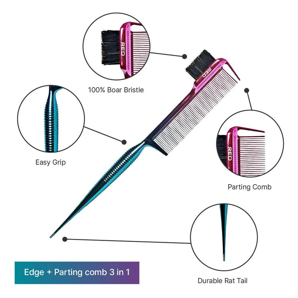 Red by Kiss 3-in-1 Edge & Parting Comb - Image 3