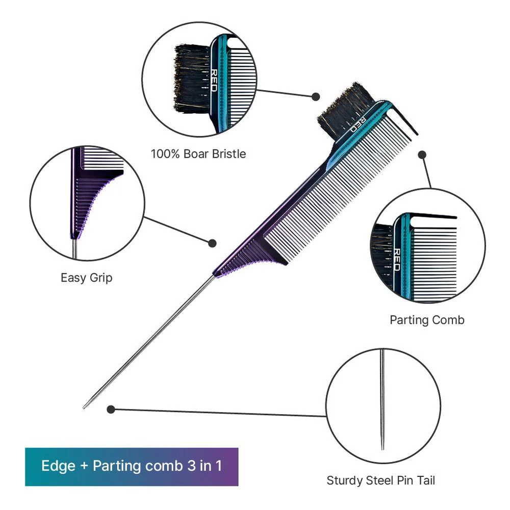 Red by Kiss 3-in-1 Edge & Parting Comb - Image 7