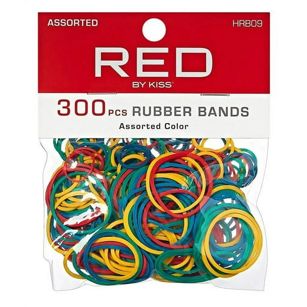 Red by Kiss 300 Rubber Bands β Assorted Colors & Sizes