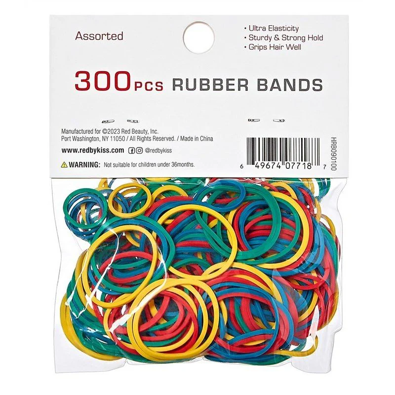 Red by Kiss 300 Rubber Bands β Assorted Colors & Sizes - Image 2