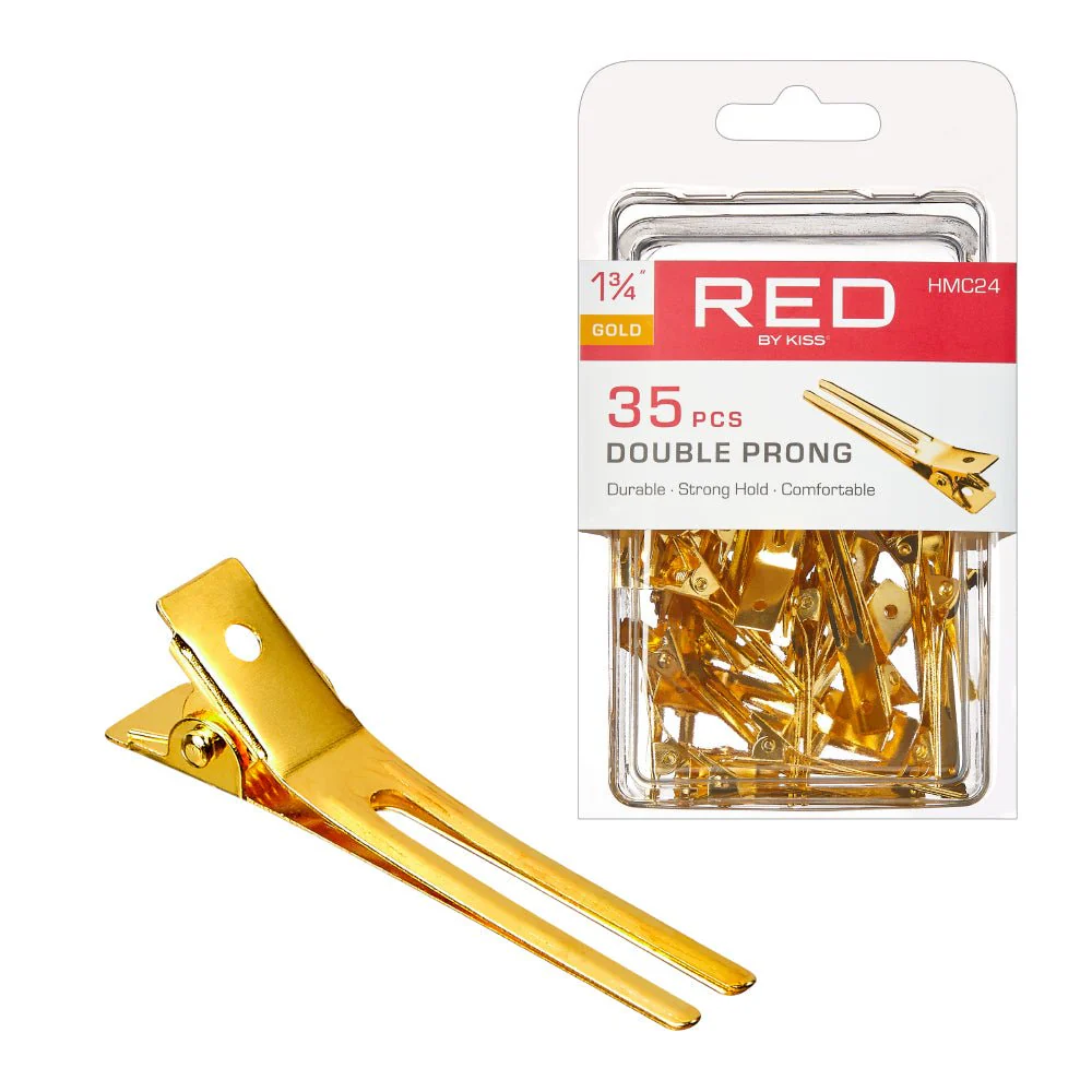 Red by Kiss 35 Pcs Double Prong Clips – 1¾" Gold - Image 2
