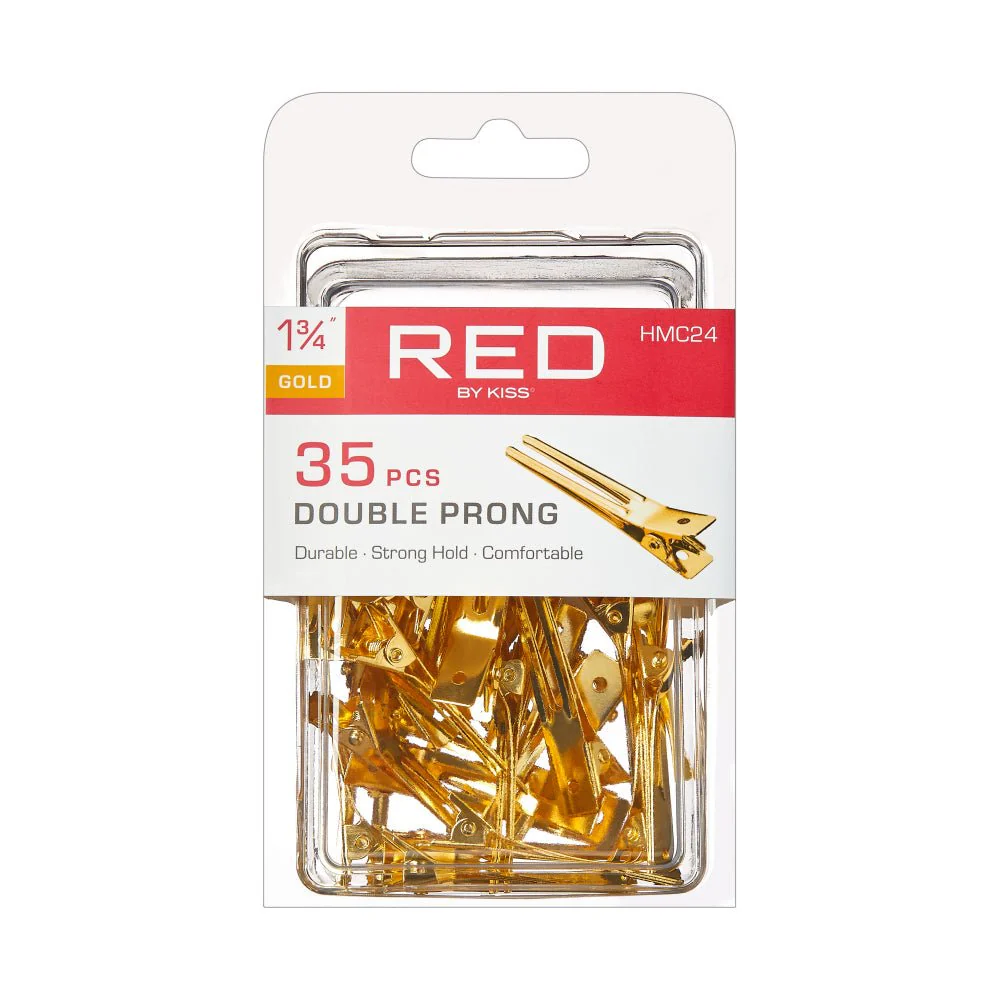 Red by Kiss 35 Pcs Double Prong Clips – 1¾" Gold - Image 3
