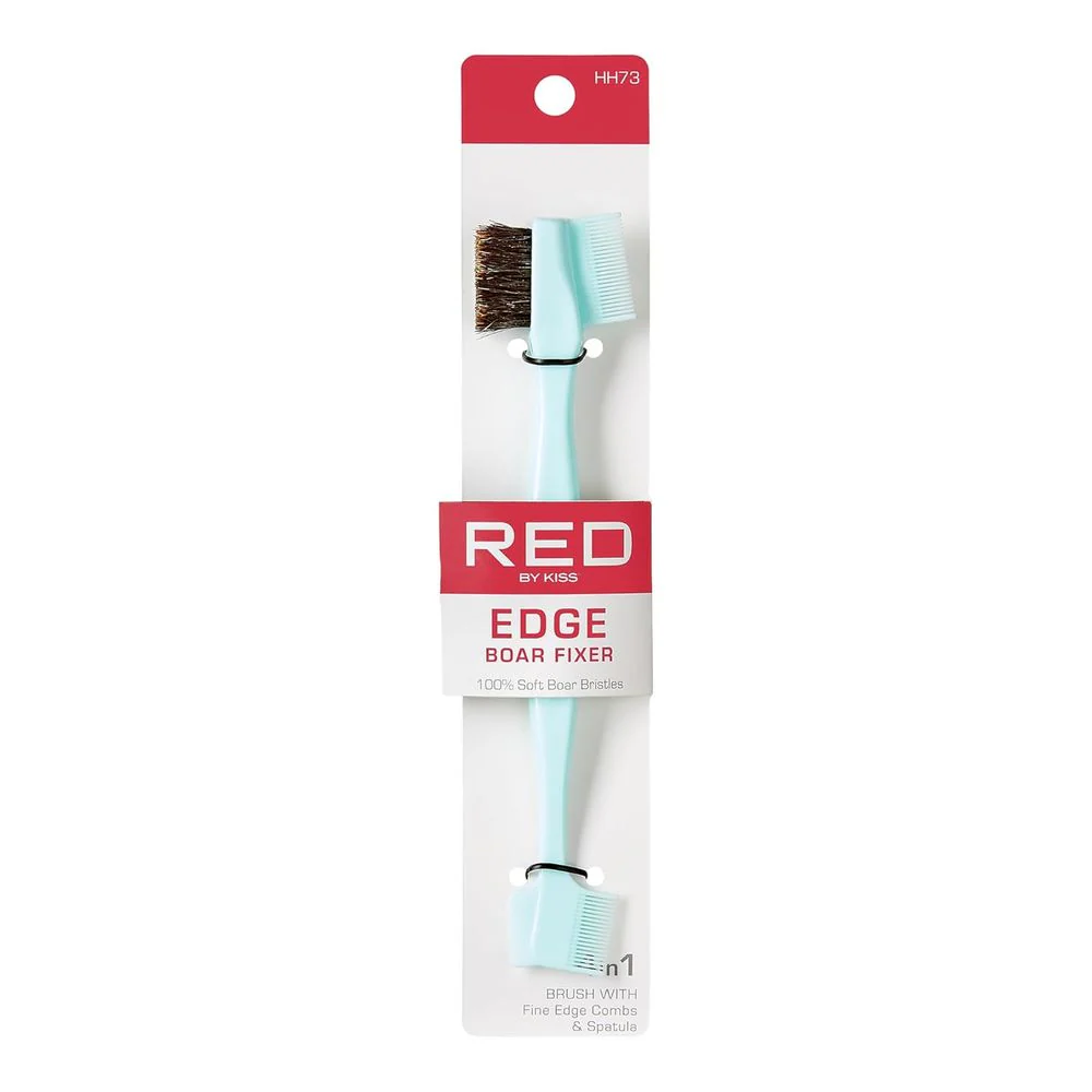 Red by Kiss Edge Boar Fixer โ Double-Sided Brush & Comb
