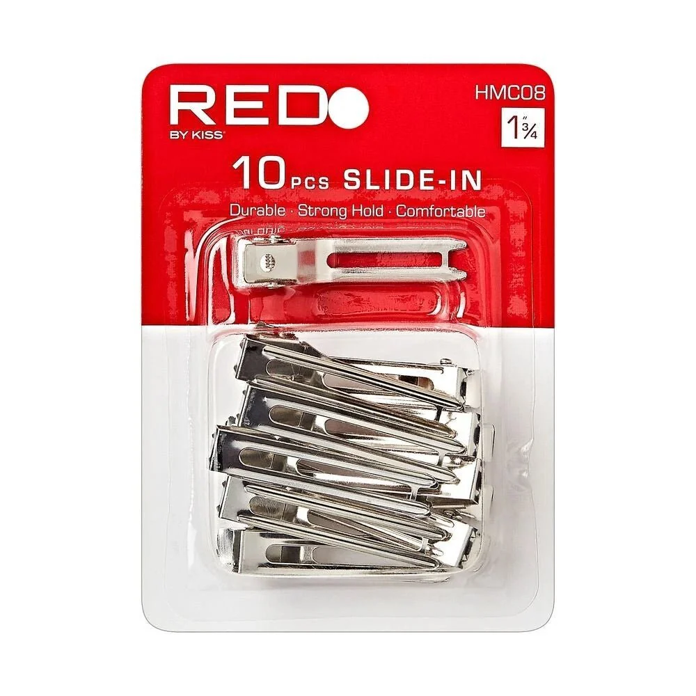 Red by Kiss 10 Pcs Slide-In Hair Pins โ 1ยพ" - Image 2