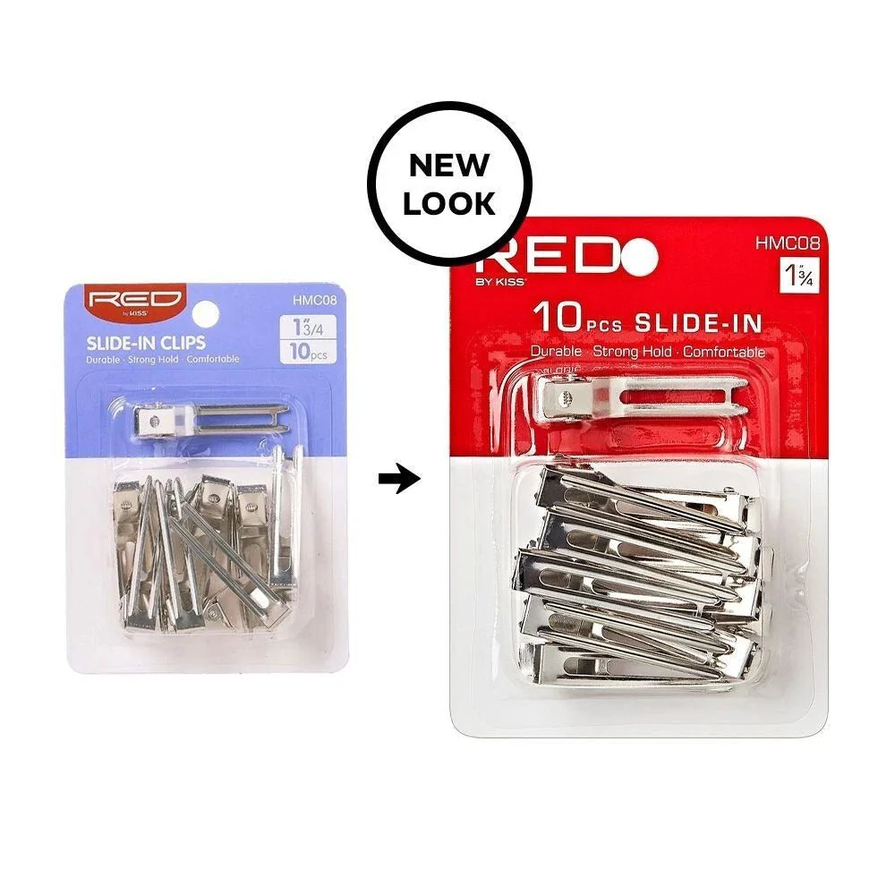 Red by Kiss 10 Pcs Slide-In Hair Pins โ 1ยพ" - Image 3