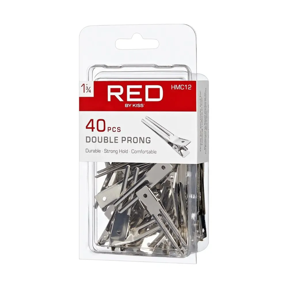 Red by Kiss 40 Pcs Double Prong Clips – 1¾" - Image 3