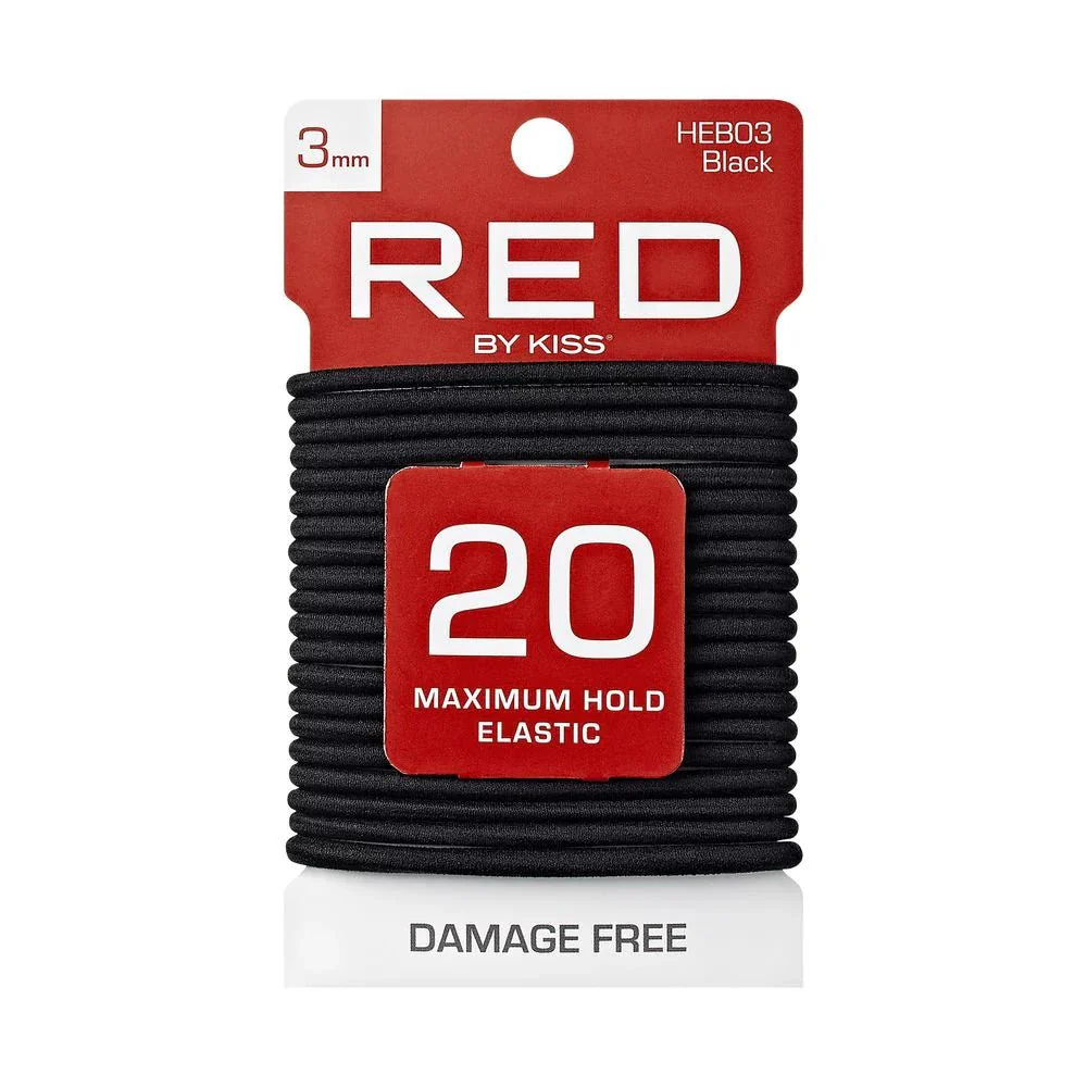 Red by Kiss Maximum Hold Elastic Hair Bands – 3mm - Image 4