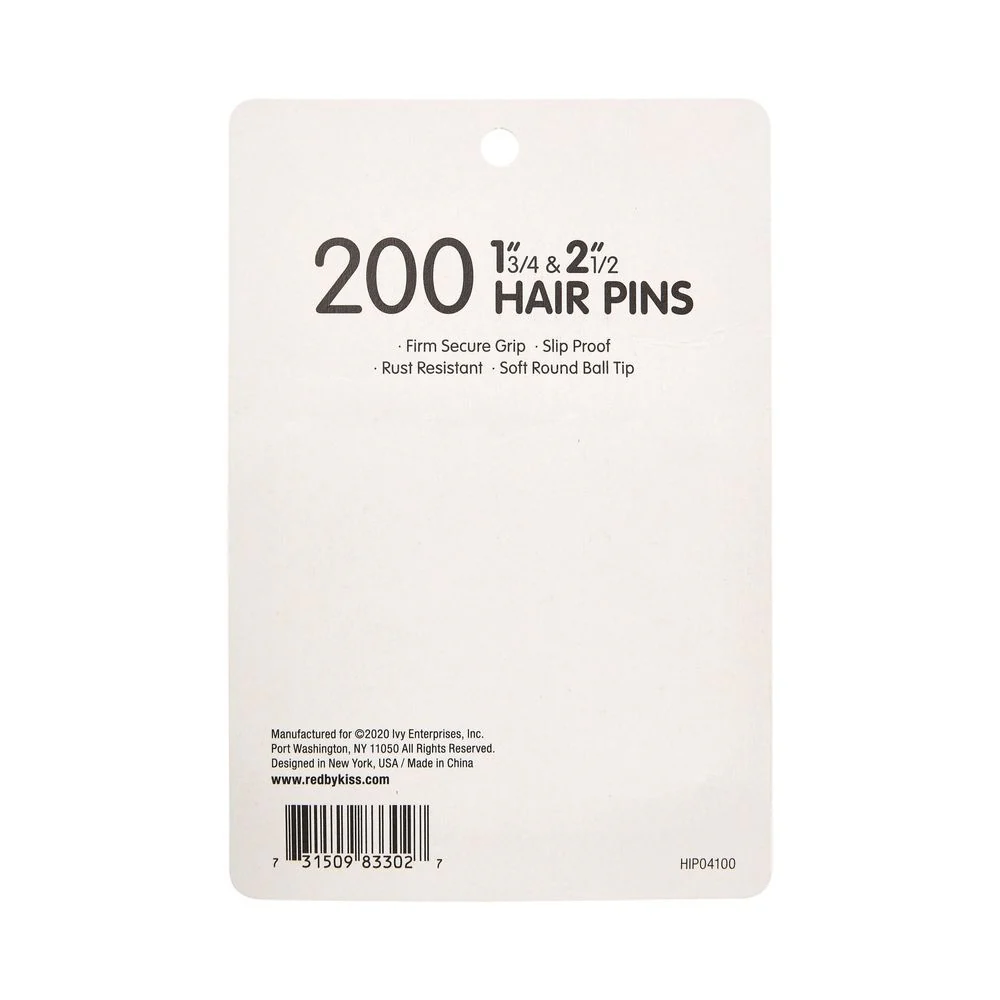 Red by Kiss 200 Pcs Hair Pins – 1¾" & 2½" - Image 3