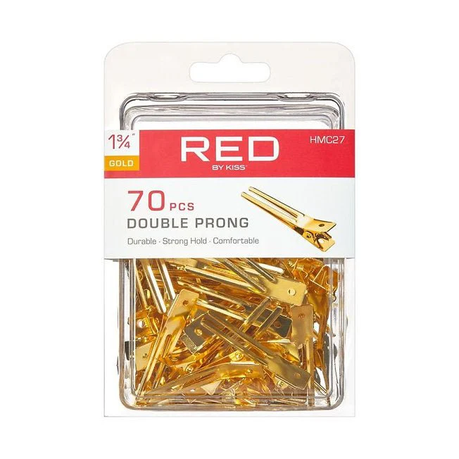 Red by Kiss 70 Pcs Double Prong Clips โ 1ยพ" - Image 2