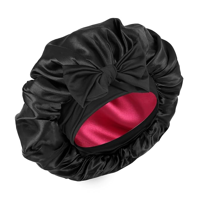 Red by Kiss Adjustable Satin Tie Bonnet - Image 3
