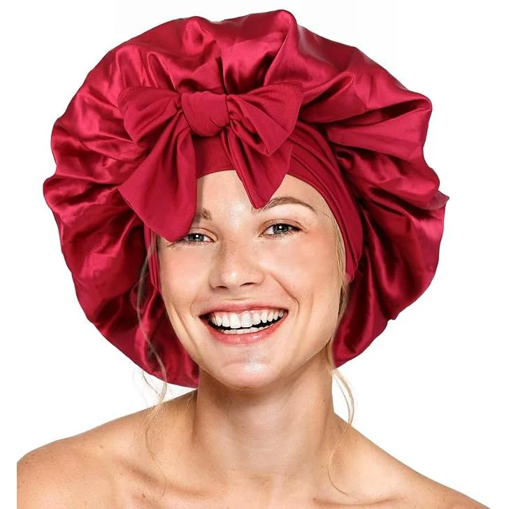 Red by Kiss Adjustable Satin Tie Bonnet - Image 7