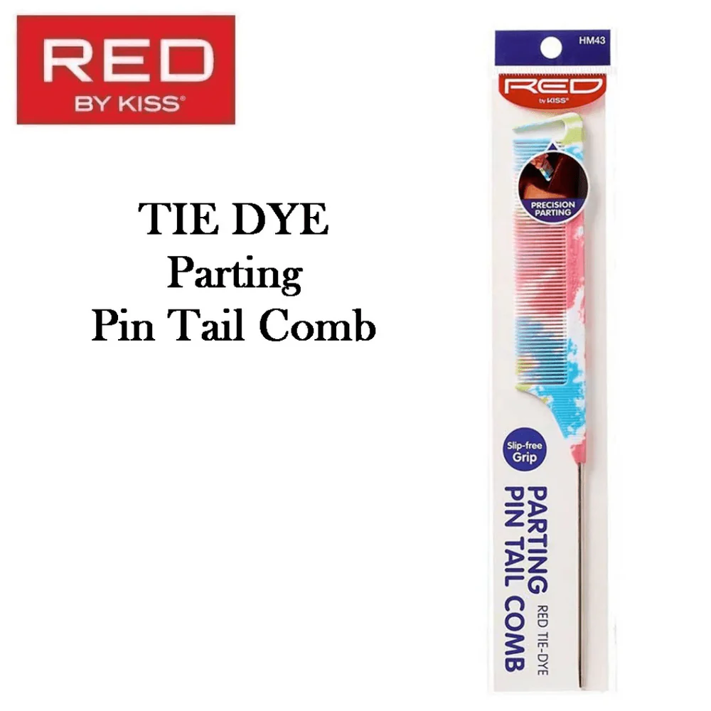 Red by Kiss Parting Pin Tail Comb โ Red Tie Dye