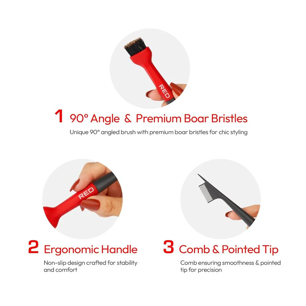 Red by Kiss Angled Edge Pro Brush – Firm Dual-Sided Brush - Image 5