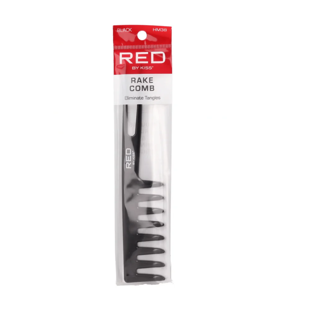 Red by Kiss Rake Comb – Black, Wide-Tooth Comb