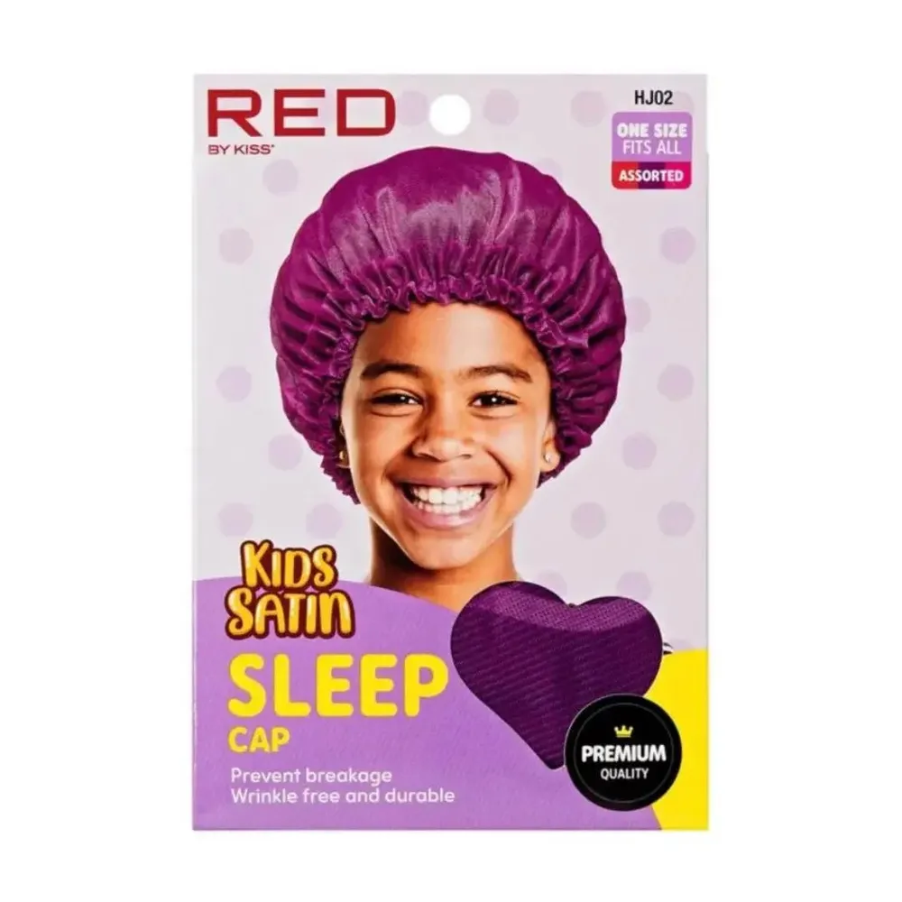 Red by Kiss Kids Satin Sleep Cap – Soft Overnight Hair Protection - Image 2