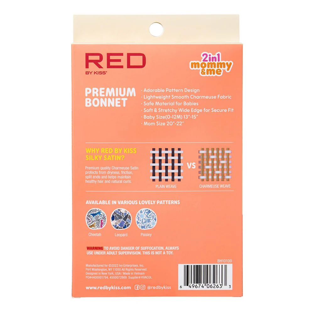 Red by Kiss Baby Satin Premium Bonnet 2-in-1 Mommy & Me Set - Image 11