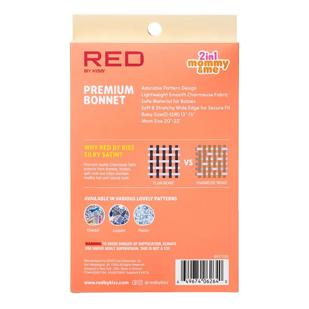 Red by Kiss Baby Satin Premium Bonnet 2-in-1 Mommy & Me Set - Image 12