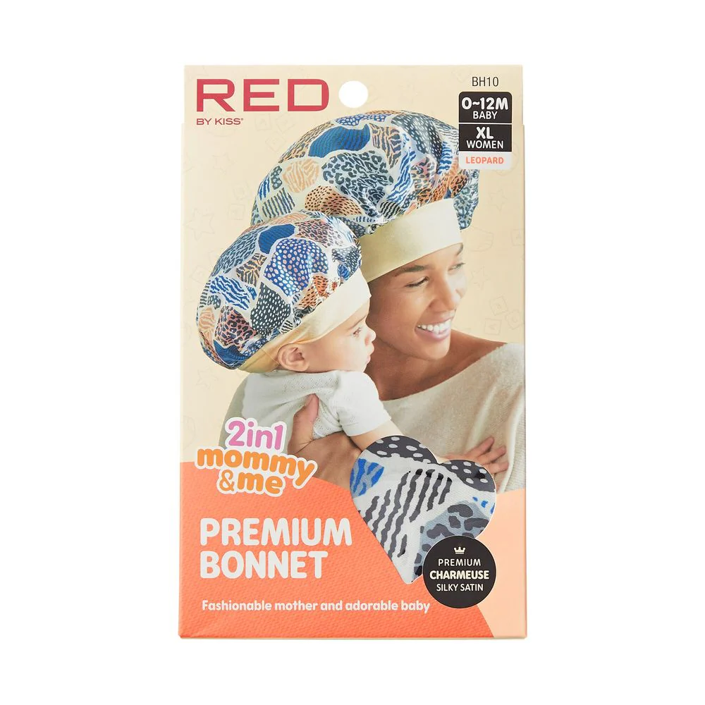 Red by Kiss Baby Satin Premium Bonnet 2-in-1 Mommy & Me Set - Image 2