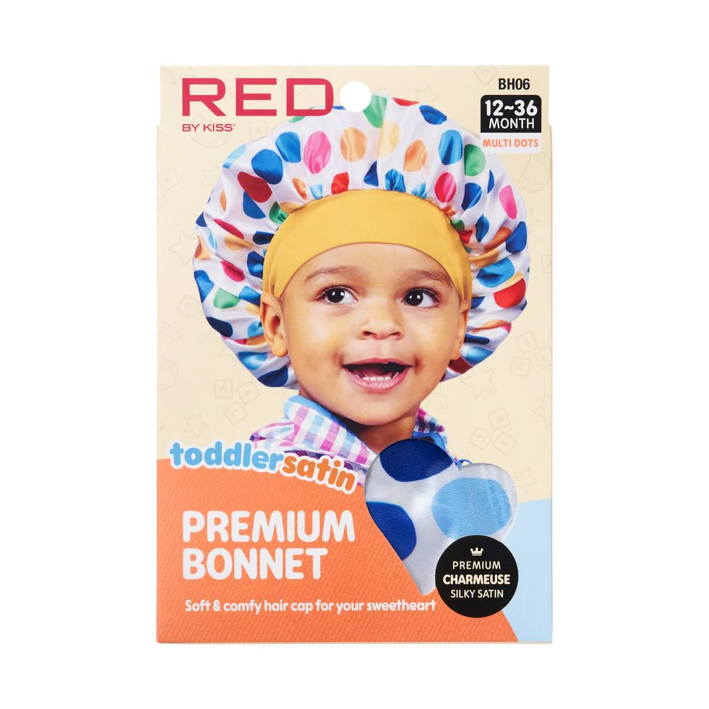 Red by Kiss Baby Satin Premium Bonnet – Gentle Hair Protection for Babies - Image 3