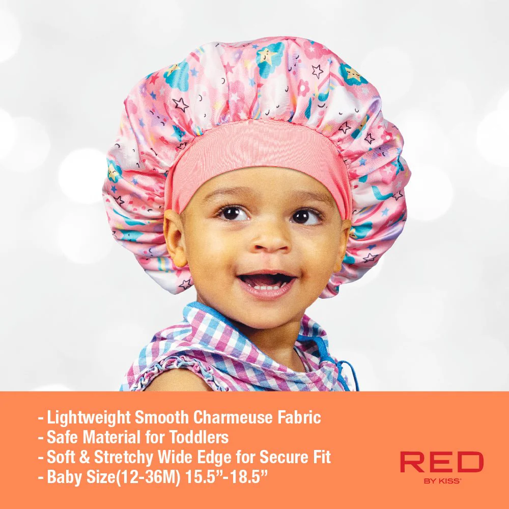 Red by Kiss Baby Satin Premium Bonnet – Gentle Hair Protection for Babies - Image 5