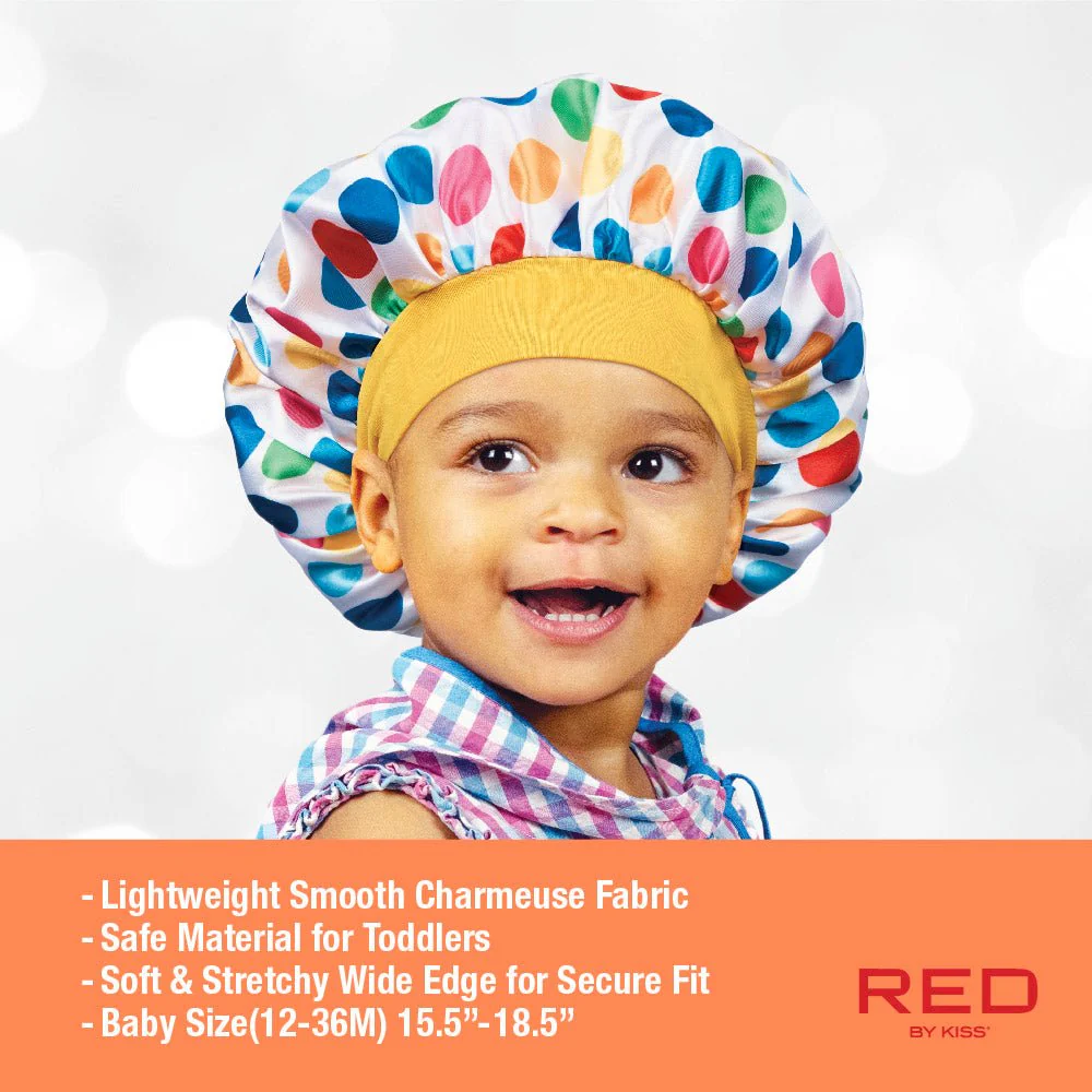 Red by Kiss Baby Satin Premium Bonnet – Gentle Hair Protection for Babies - Image 6