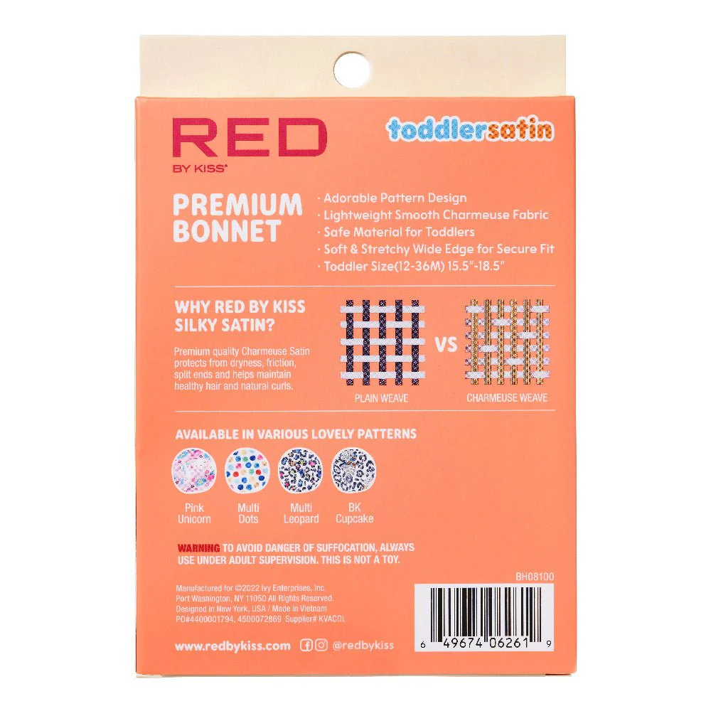 Red by Kiss Baby Satin Premium Bonnet – Gentle Hair Protection for Babies - Image 9