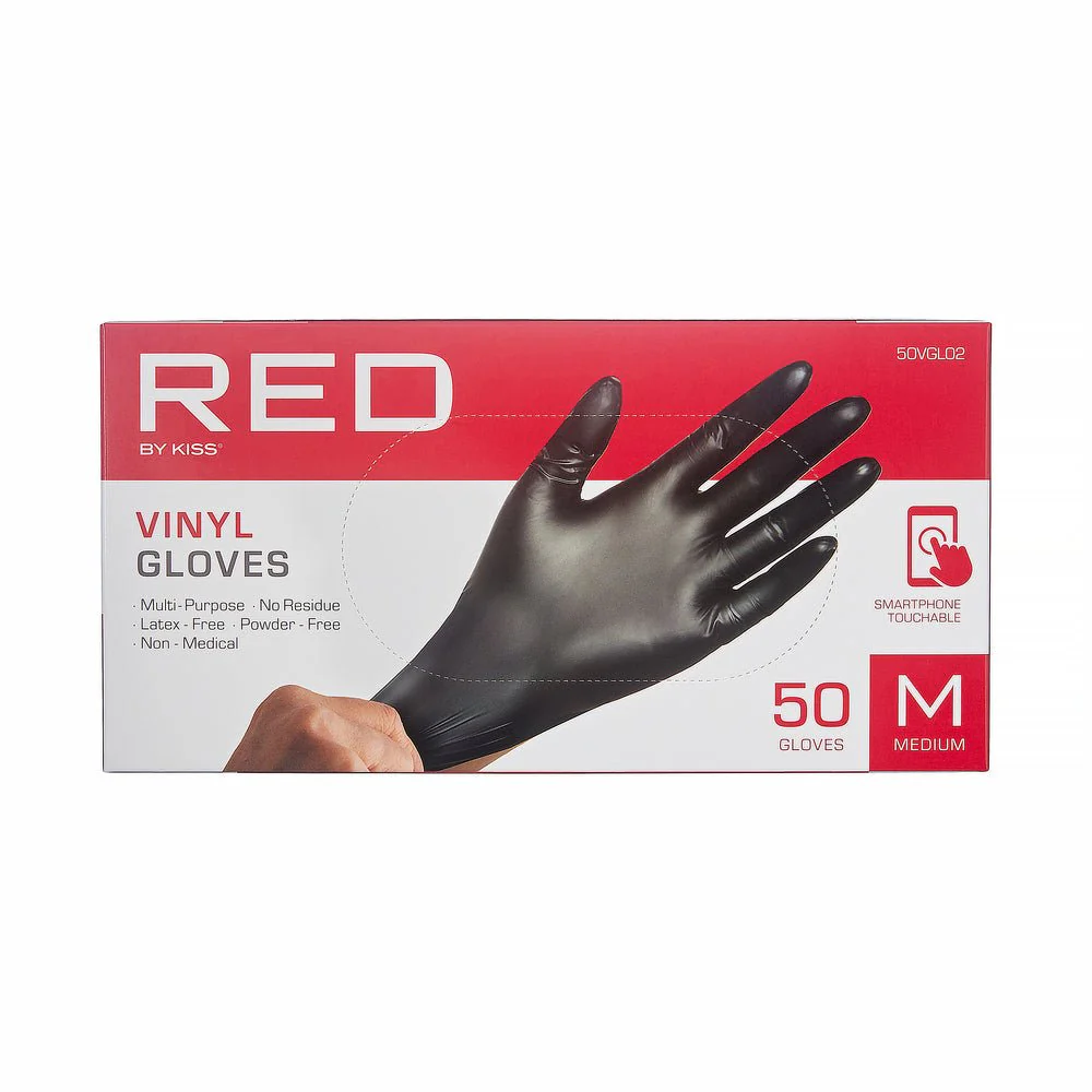 Red by Kiss Black Vinyl Gloves - 50 Count - Image 3