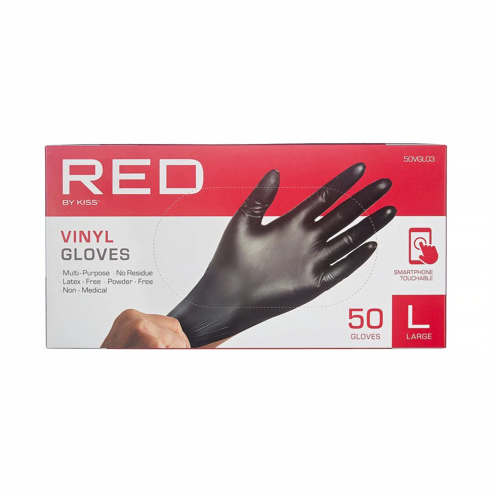 Red by Kiss Black Vinyl Gloves - 50 Count - Image 4