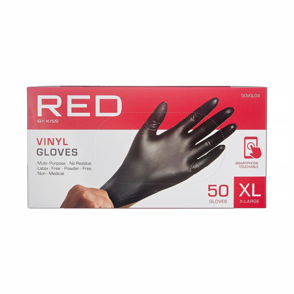 Red by Kiss Black Vinyl Gloves - 50 Count - Image 5